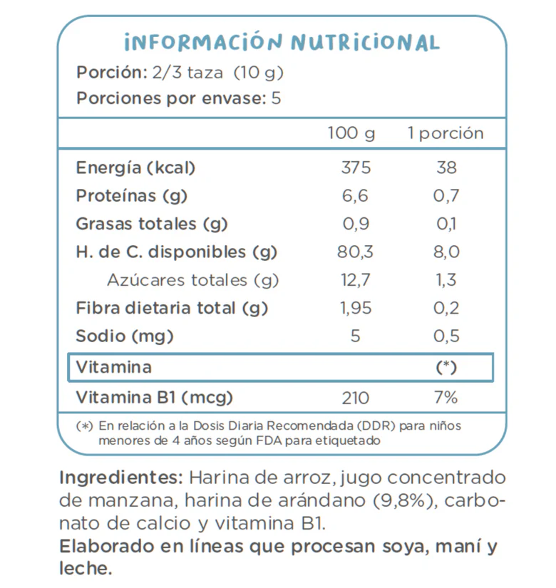 Puffs 50 gr Manzana arándanos