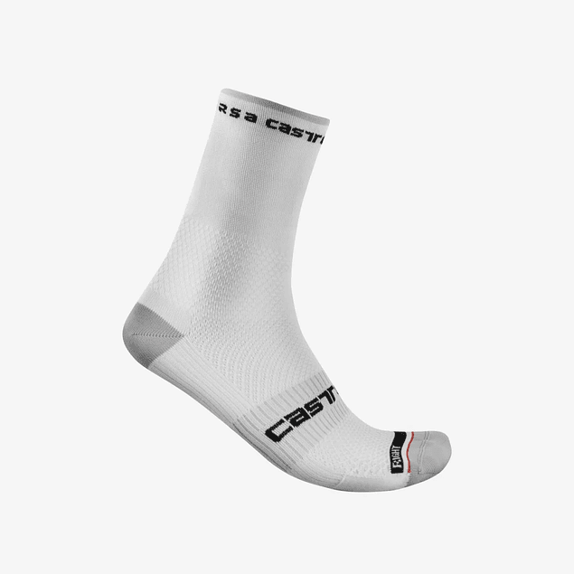 Calcetines Castelli Rosso Corsa Pro White