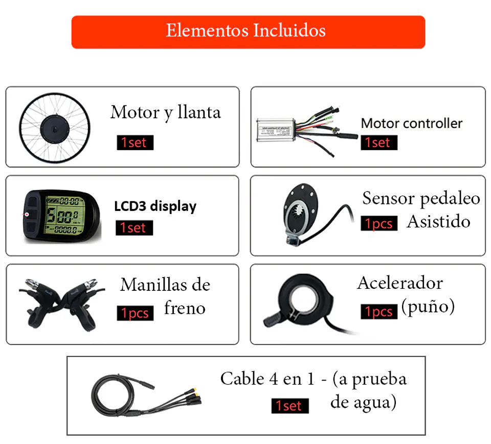 KIT motor electrico bicicleta  1000w   3