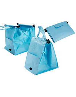 BOLSA REUTILIZABLE PARA CARRO 35X35X25CM - CELESTE