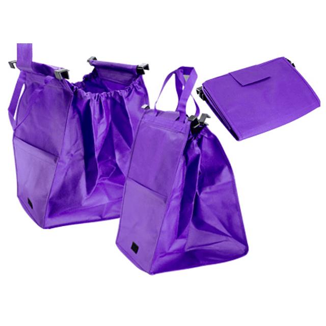 BOLSA REUTILIZABLE PARA CARRO 37X48X26CM - MORADO