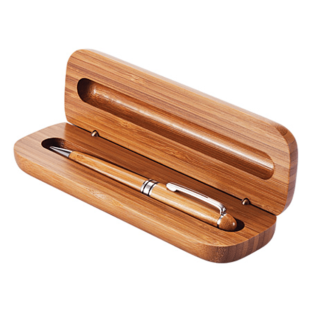 BOLIGRAFO MAS ESTUCHE D BAMBOO TINTA NEGRA ECOFAMY