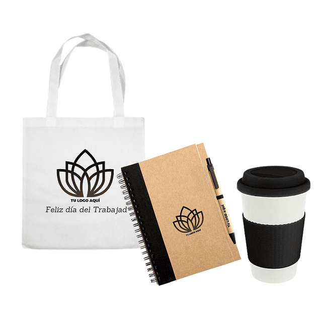 PACK CUADERNO ECOLOGICO + MUG DIA DEL TRABAJADOR