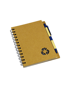 CUADERNO ECOLOGICO CON TAPA DURA DE CARTON  - AZUL