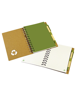 CUADERNO ECOLOGICO CON TAPA DURA DE CARTON  - VERDE