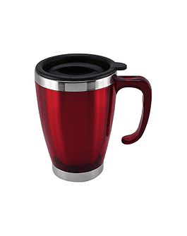 MUG TERMICO CÓNICO DE DOBLE PARED AISLANTE  - ROJO