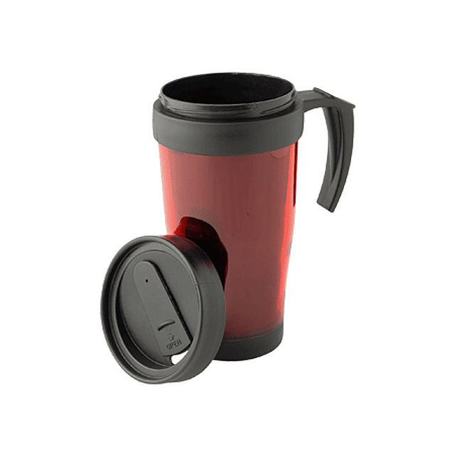 MUG TÉRMICO DE DOBLE PARED AISLANTE CON TAPA 