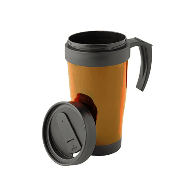 MUG TÉRMICO DE DOBLE PARED AISLANTE CON TAPA 