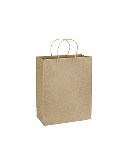 BOLSA DE PAPEL 28X36X12CM 12U ECOFAMY  - CAFE