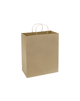 BOLSA DE PAPEL 33X40X15CM 12U ECOFAMY  - CAFE