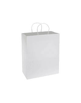 BOLSA DE PAPEL 33X40X15CM 12U ECOFAMY  - BLANCO