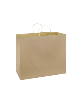 BOLSA DE PAPEL 45X45X17CM 12U ECOFAMY  - CAFE