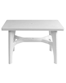 MESA PLASTICA RECTANGULAR DESARMABLE - BLANCO