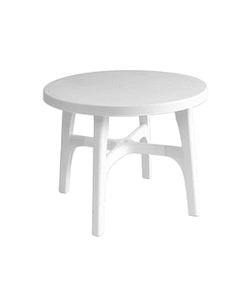 MESA PLÁSTICA REDONDA DESARMABLE - BLANCO