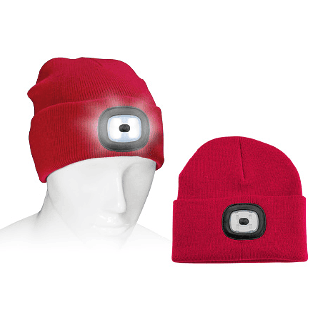 GORRO DE LANA CON LINTERNA LED DE 3 NIVELES