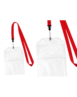 LANYARD PORTA-CREDENCIAL SUBLIMABLE CON PORTA CREDENCIAL - ROJO