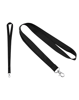 LANYARD SIMPLE CON MOSQUETÓN SUBLIMABLE - NEGRO