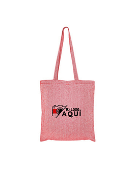 BOLSA DE ALGODÓN RECICLADO 38 x 41 cm PERSONALIZADA - ROJO