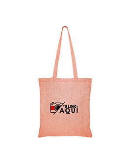 BOLSA DE ALGODÓN RECICLADO 38 x 41 cm PERSONALIZADA - naranja