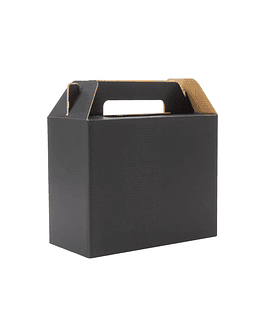 Caja autoarmable con asas 25x20x12 cm. ECOFAMY - NEGRO