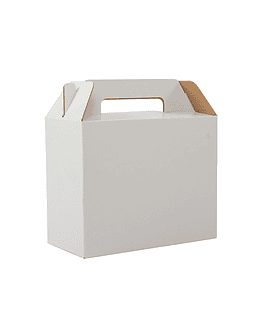 Caja autoarmable con asas 25x20x12 cm. ECOFAMY - BLANCO