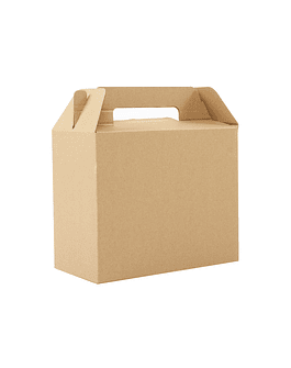 Caja autoarmable con asas 25x20x12 cm. ECOFAMY - NATURAL