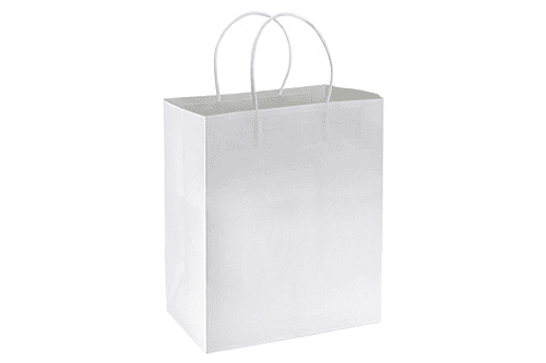 BOLSA DE PAPEL KRAFT BLANCA 30X22X10 ECOFAMY 