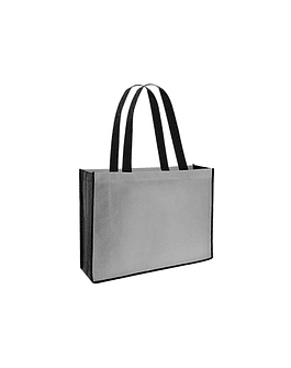 BOLSA REUTILIZABLE FAIR TNT 40X30X10CM - GRIS&#x2F;NEGRO