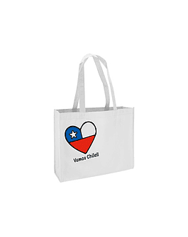 BOLSA DE TNT VAMOS CHILE 40X30X12CM - BLANCO