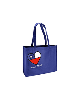 BOLSA DE TNT VAMOS CHILE 40X30X12CM - AZUL