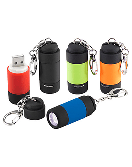 LLAVERO-LINTERNA MINI  LED CARGADOR USB