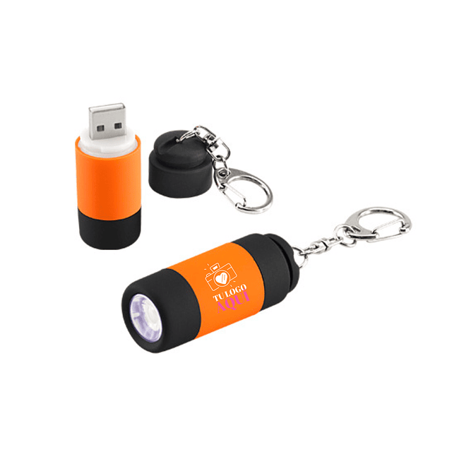 LLAVERO-LINTERNA MINI  LED CARGADOR USB