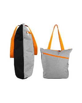 BOLSO PARA PLAYA BICOLOR DOBLE BOLSILLO - NARANJO