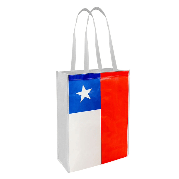 Bolsa TNT Bandera Chilena Mediana 30x40x12cm 1