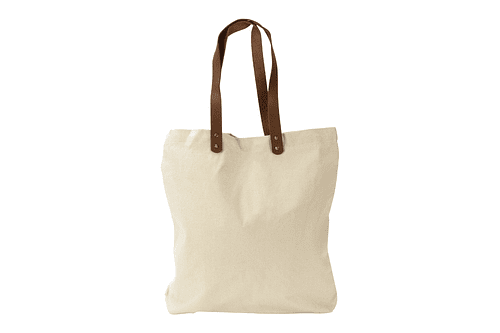 Bolsa de Compras 10oz Canvas asas Cuero