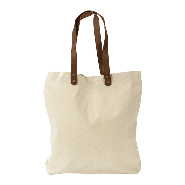 Bolsa de Compras 10oz Canvas asas Cuero 1