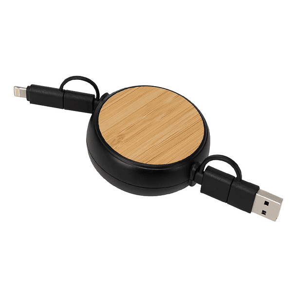 CONNECT MULTICARGADOR RETRACTIL 4 EN 1 DE ABS/BAMBOO 5