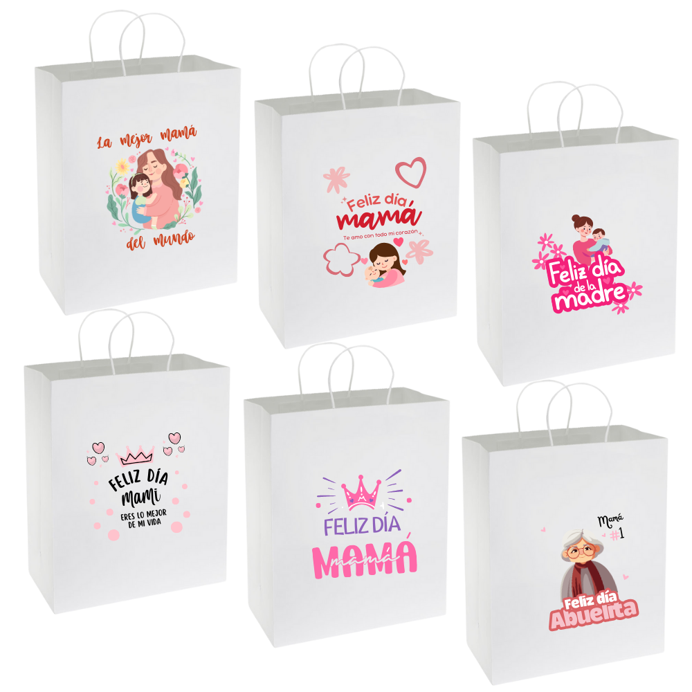 Pack 12 Bolsas Papel XL Día de la Madre