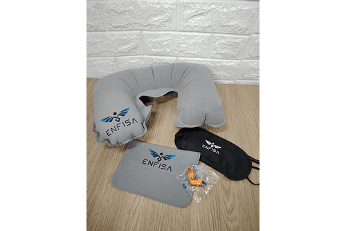 PACK DE VIAJE ALMOHADA + ANTIFAZ + TAPONES DE OÍDOS