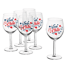 Pack de 6 Copas Diseños Fiestas Patrias Viva Chile 1