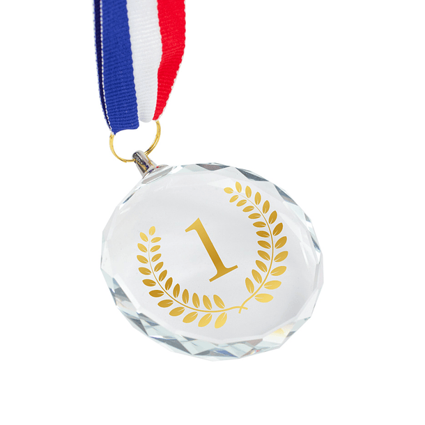 Medalla Cristal con cinta tricolor 6