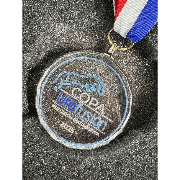 Medalla Cristal con cinta tricolor 7