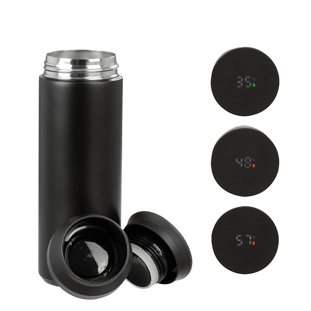 Termo doble pared de acero, con termómetro digital 480cc 2