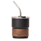 Vaso Térmico metálico 300cc. con Bombilla y Grip de Madera. 4