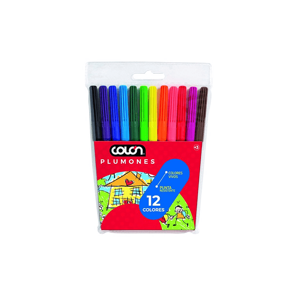 Plumones Estuche 12 Colores