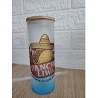 Botella Vidrio Borosilicato Sublimación, tapa Bamboo 500cc 9