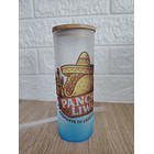 Botella Vidrio Borosilicato Sublimación, tapa Bamboo 500cc 10