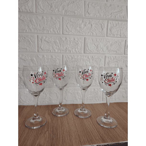 Pack de 6 Copas Diseños Fiestas Patrias Viva Chile 2