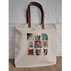 Bolsa de Compras 10oz Canvas asas Cuero 11