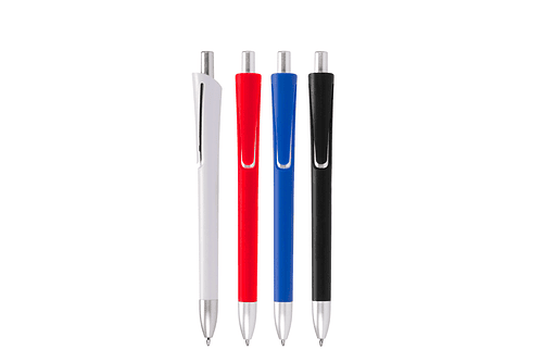 Bolígrafo Plástico Mate con Terminales Plateados